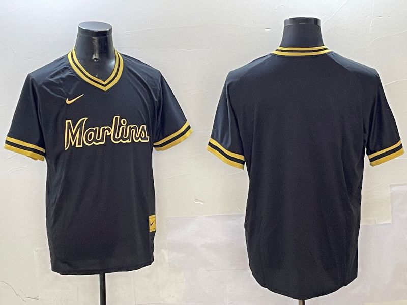 Men Miami Marlins Blank Black Gold Game 2025 Nike MLB Jersey style 1